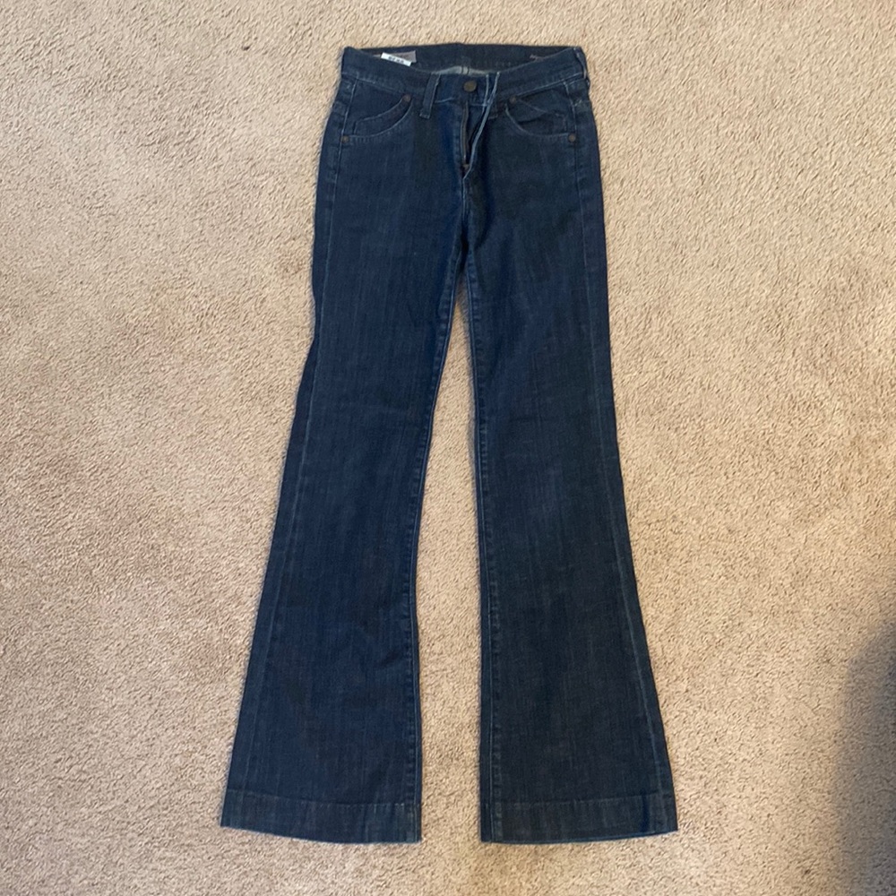 Citizens of humanity dark wash wide leg flare jeans